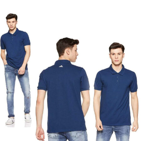 Adidas Polo Poly Cotton T Shirt BS0682 Blue