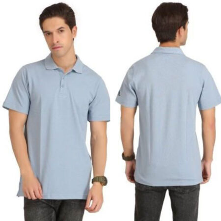 Adidas Polo Poly Cotton T Shirt DN3097 Tac Blue