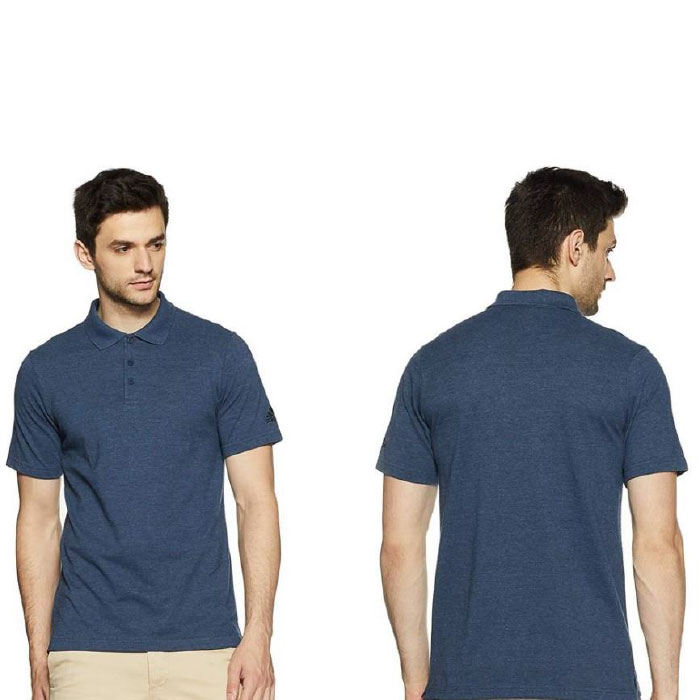 Adidas Polo Poly Cotton T Shirt DP6042 Navy | Office Gifts