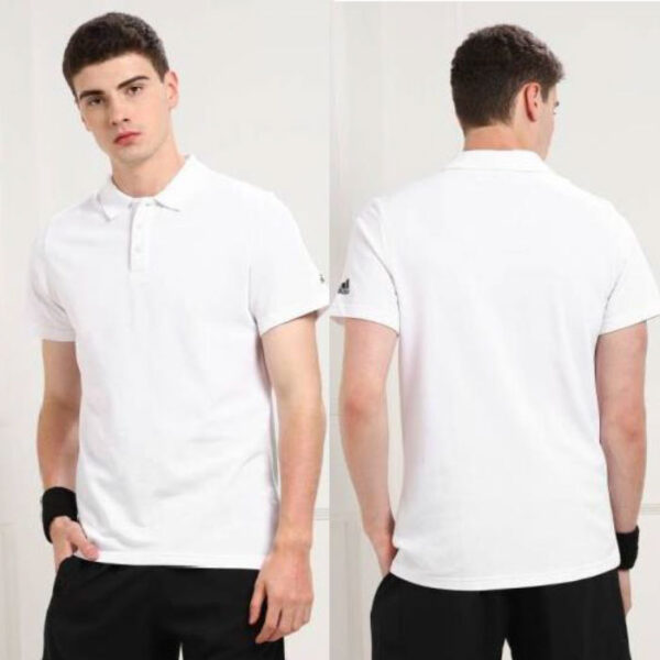 Adidas Polo Poly Cotton T Shirt DP6044 White