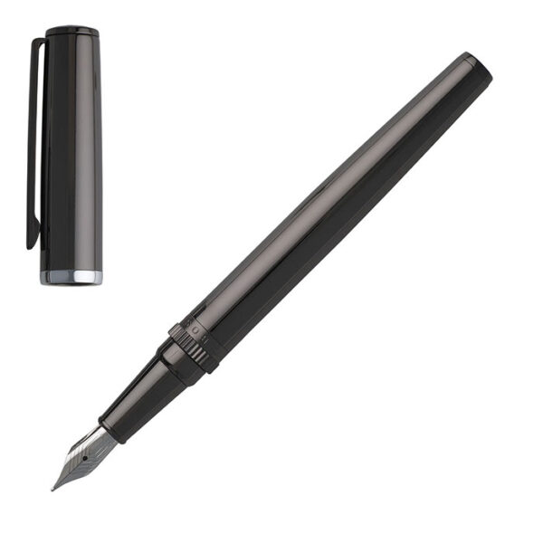 Hugo Boss Gear Metal Dark Chrome Fountain Pen