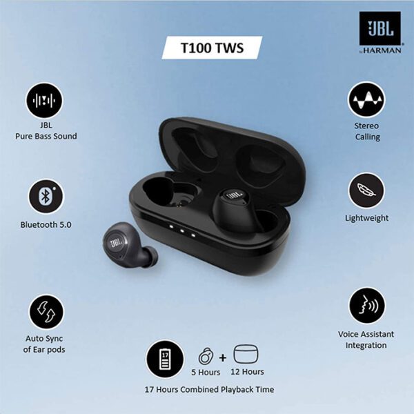 JBL T100TWS True Wireless In-Ear Headphones