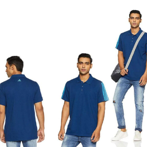 Adidas Polo Poly Cotton T Shirt BS0699 Blue