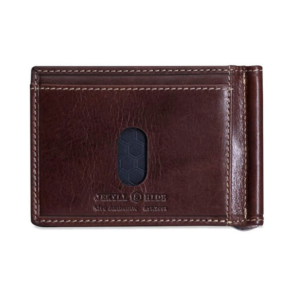 Jekyll And Hide 2792OXCO Oxford Leather Money Clip Wallet - Coffee
