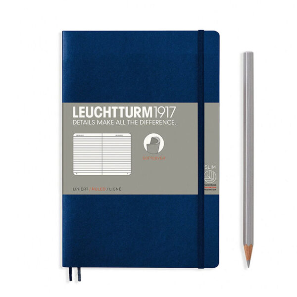 Leuchtturm1917 Paperback B6+ Size Soft Cover Ruled Notebook Navy