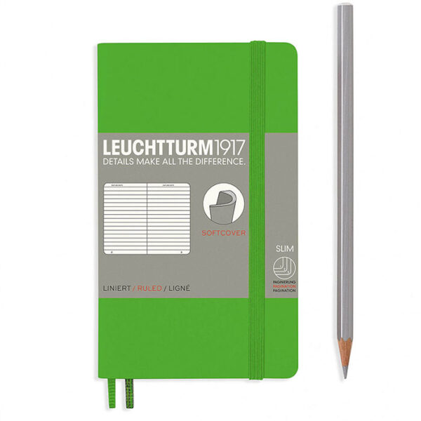 Leuchtturm1917 Pocket A6-Size Soft Cover Ruled Notebook Green