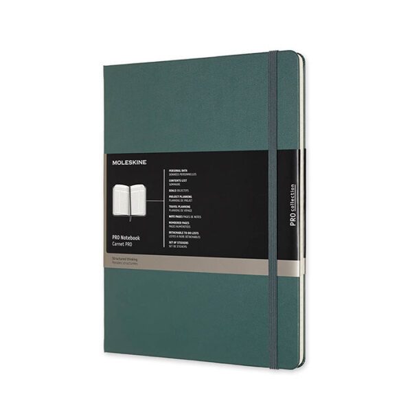 Moleskine Pro Extra Large Hard Cover Notebook (Ruled) - Forest Green