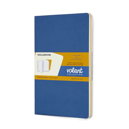 Moleskine Volant Forget Me Not Extra Small Soft Cover Ruled Journals (Pack of 2) - Blue and Yellow