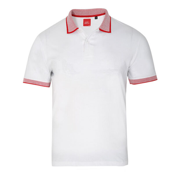Scott Basic Polo T Shirt White With Red