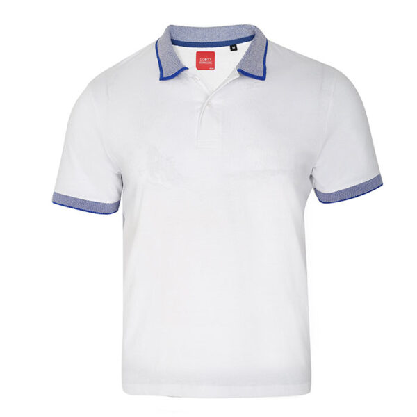 Scott Basic Polo T Shirt White With Royal Blue