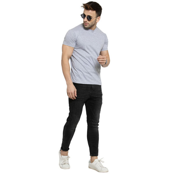 Scott Basic Round Neck T Shirt Grey