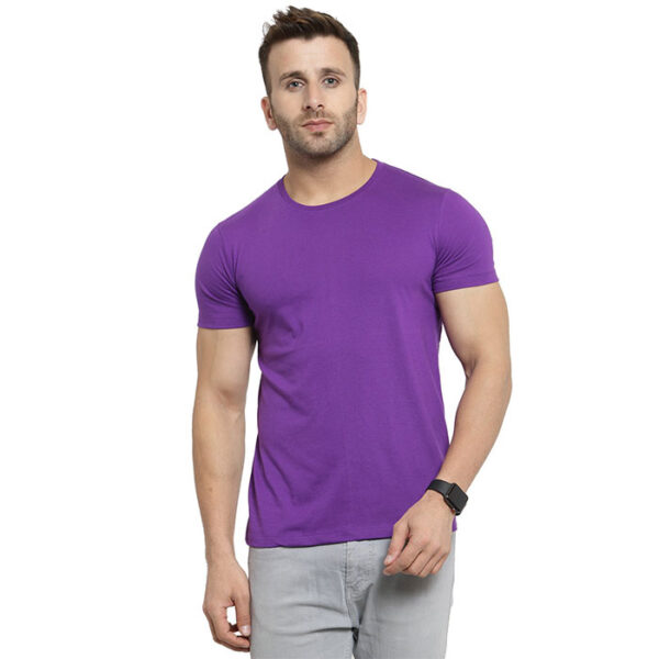 Scott Bio Wash Round Neck T Shirt Purple