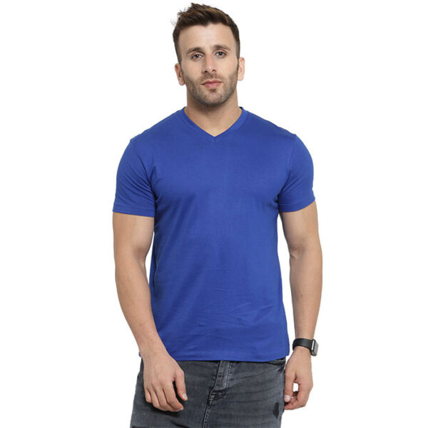 Scott Bio Wash V Neck T Shirt Royal Blue