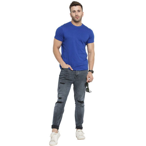 Scott Bio Wash Round Neck T Shirt Royal Blue