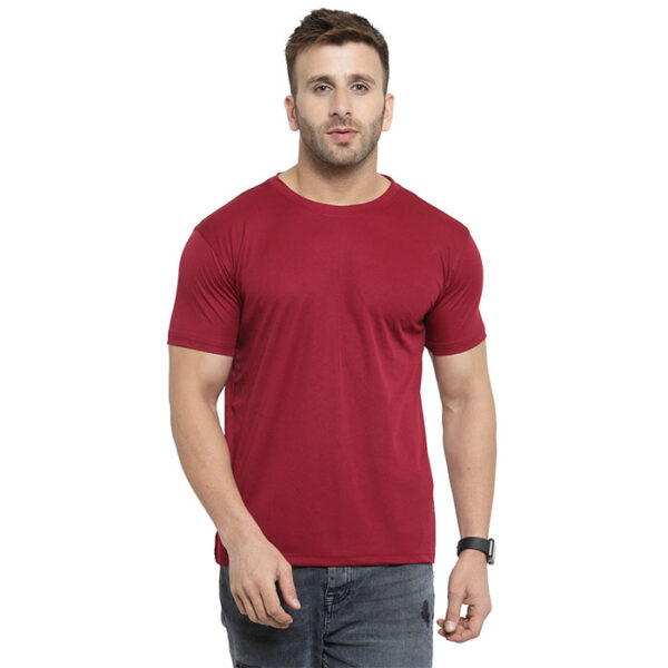 Scott Dry Fit Round Neck T Shirt Maroon