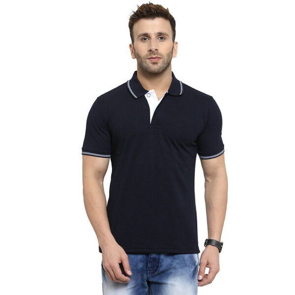 Scott Green Polo T Shirt Royal Navy Blue With White