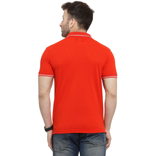 Scott Green Polo T Shirt Royal Orange With White