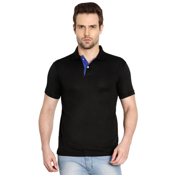 Scott I Dry Polo T Shirt Black With Sky Blue