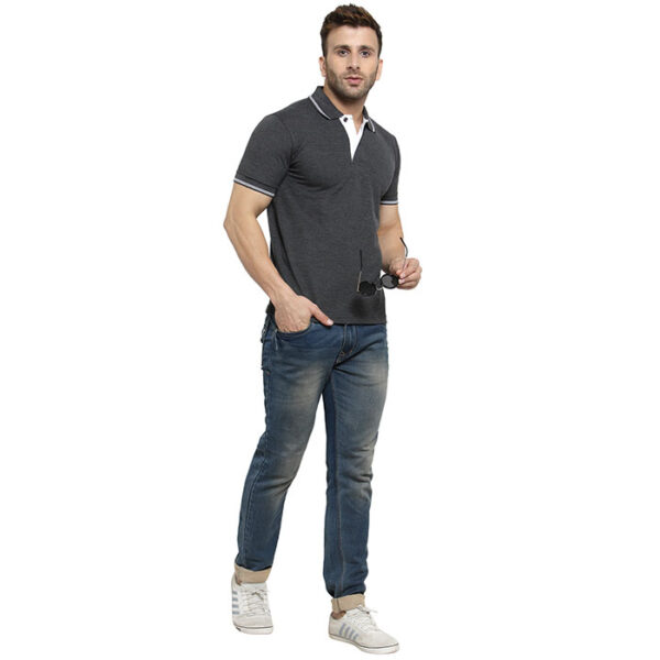 Scott Organic Polo T Shirt Charcoal