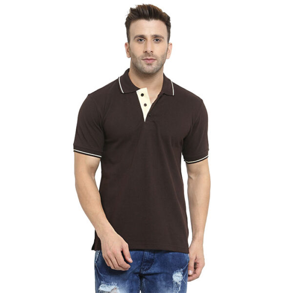 Scott Organic Polo T Shirt Coffee Brown