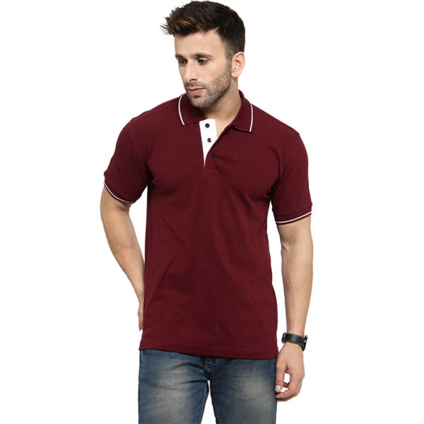 Scott Organic Polo T Shirt Maroon