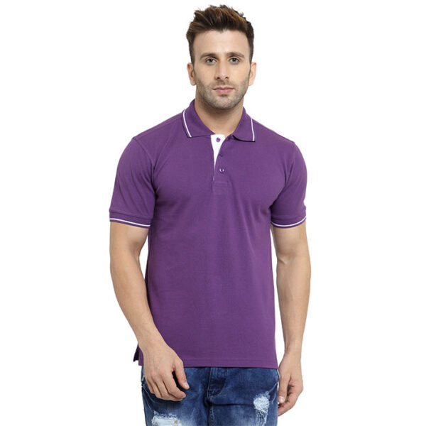 Scott Organic Polo T Shirt Purple