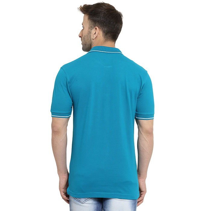 Scott Organic Polo T Shirt Torquoise Green | The Gift Lounge