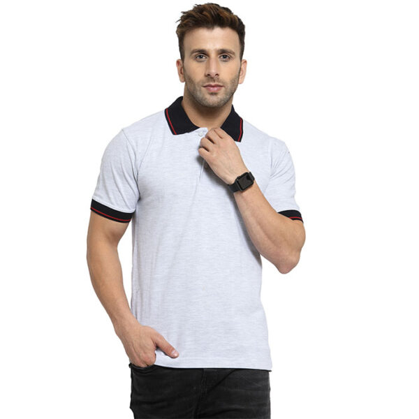 Scott Organic Polo T Shirt White Melange
