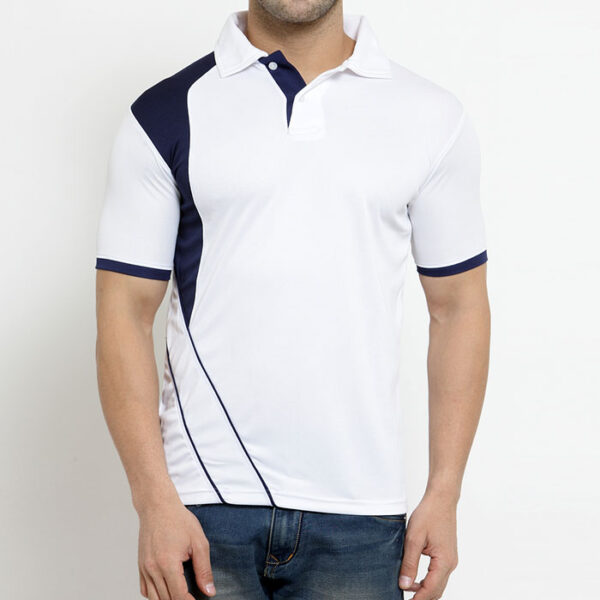 Scott SCK Polo T Shirt White With Navy Blue