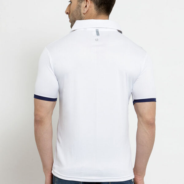 Scott SCK Polo T Shirt White With Navy Blue