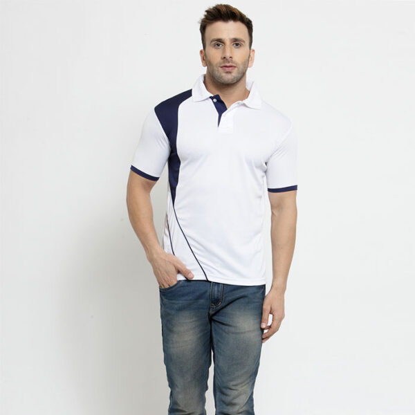 Scott SCK Polo T Shirt White With Navy Blue