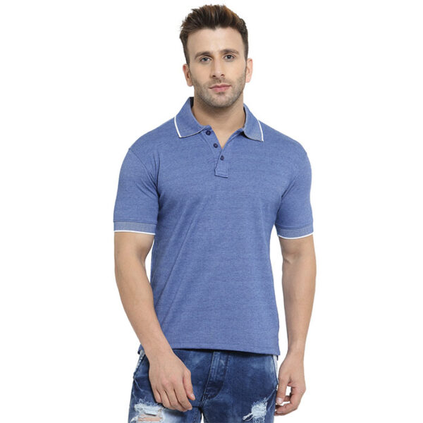 Scott Spark Polo T Shirt Blue Melange