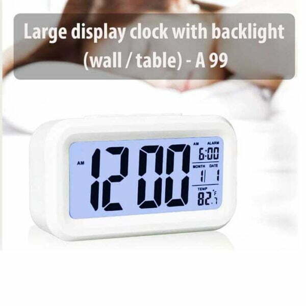 Large display clock with backlight