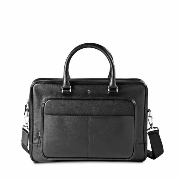 Lapis Bard Belgravia Leather 14-inch Laptop Business Bag Black Pic 1