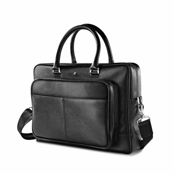 Lapis Bard Belgravia Leather 14-inch Laptop Business Bag Black Pic 2