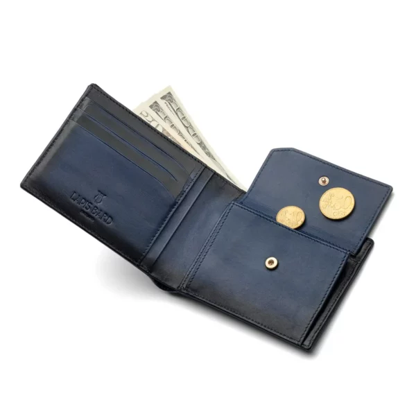 Lapis Bard Bi-fold Wallet with Coin Pocket Blue Pic 3