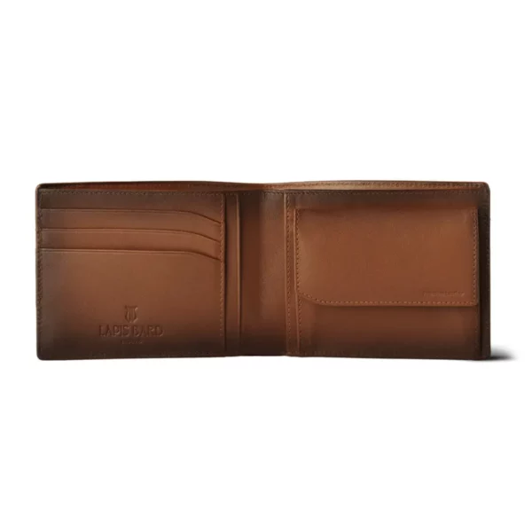 Lapis Bard Bi-fold Wallet with Coin Pocket Cognac Pic 2