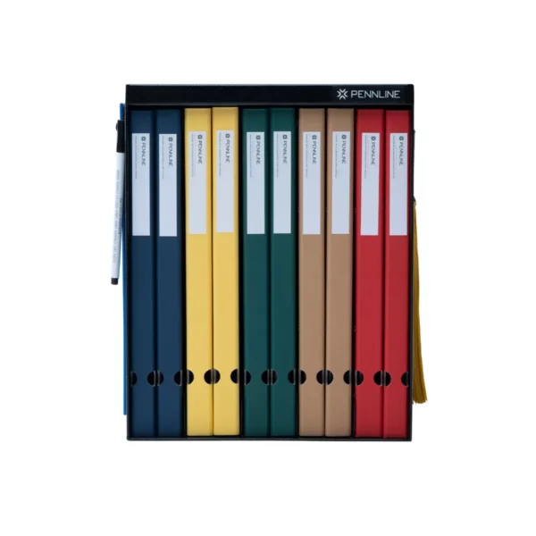 Pennline HUB Filing Metal Cabinet With 10 Slim Folders Black Pic 1